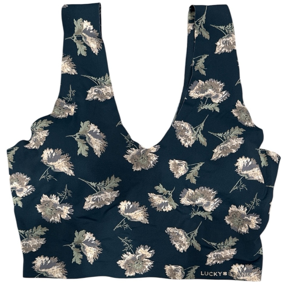 Lucky Brand Navy Floral Crop Top
